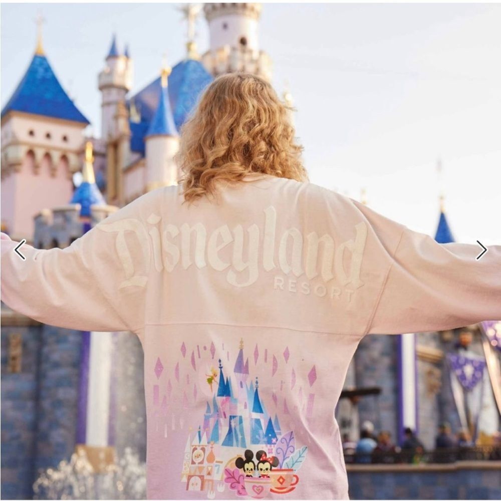 Disneyland Resort Joey Chou Pink Castle Spirit Jersey oversized shirt XL EUC